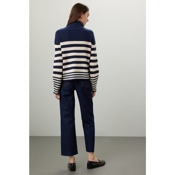 Derek Lam 10 Crosby x RTR Navy Stripe Sweater - Size Medium - Picture 3 of 5